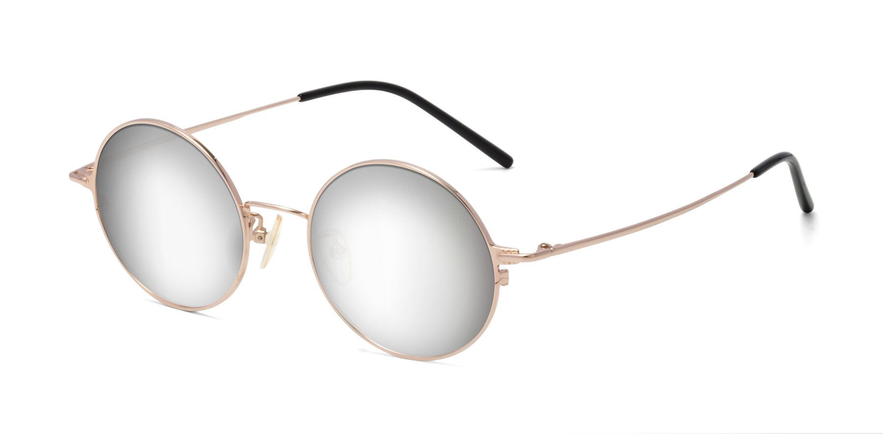 Angle of 18009 in Rose Gold with Silver Mirrored Lenses