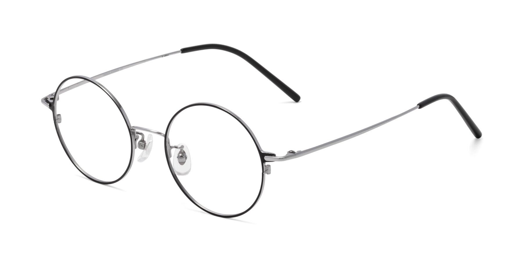 Angle of 18009 in Black-Silver with Clear Eyeglass Lenses