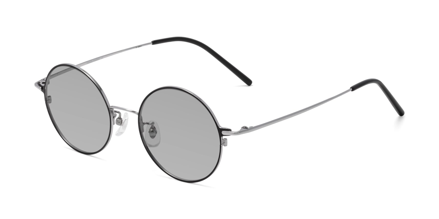 Angle of 18009 in Black-Silver with Light Gray Tinted Lenses