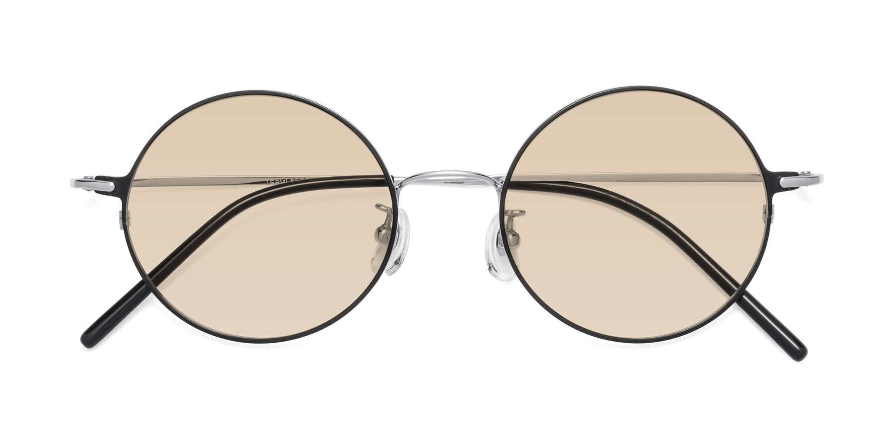 Folded Front of 18009 in Black-Silver with Light Brown Tinted Lenses