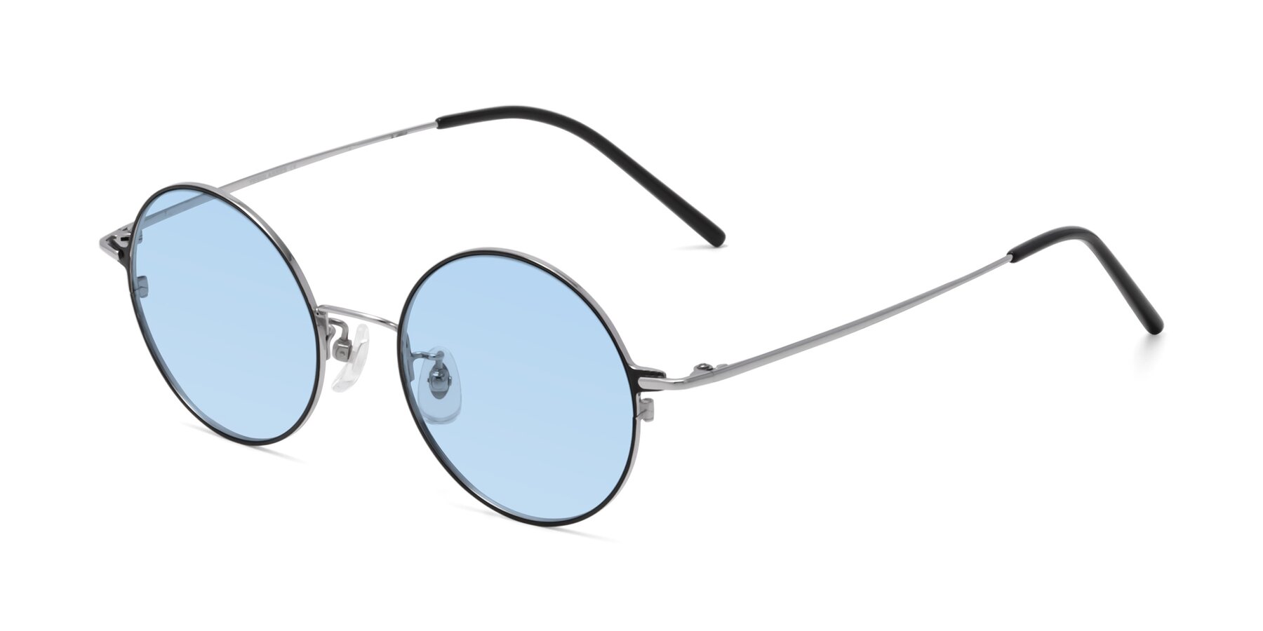 Angle of 18009 in Black-Silver with Light Blue Tinted Lenses