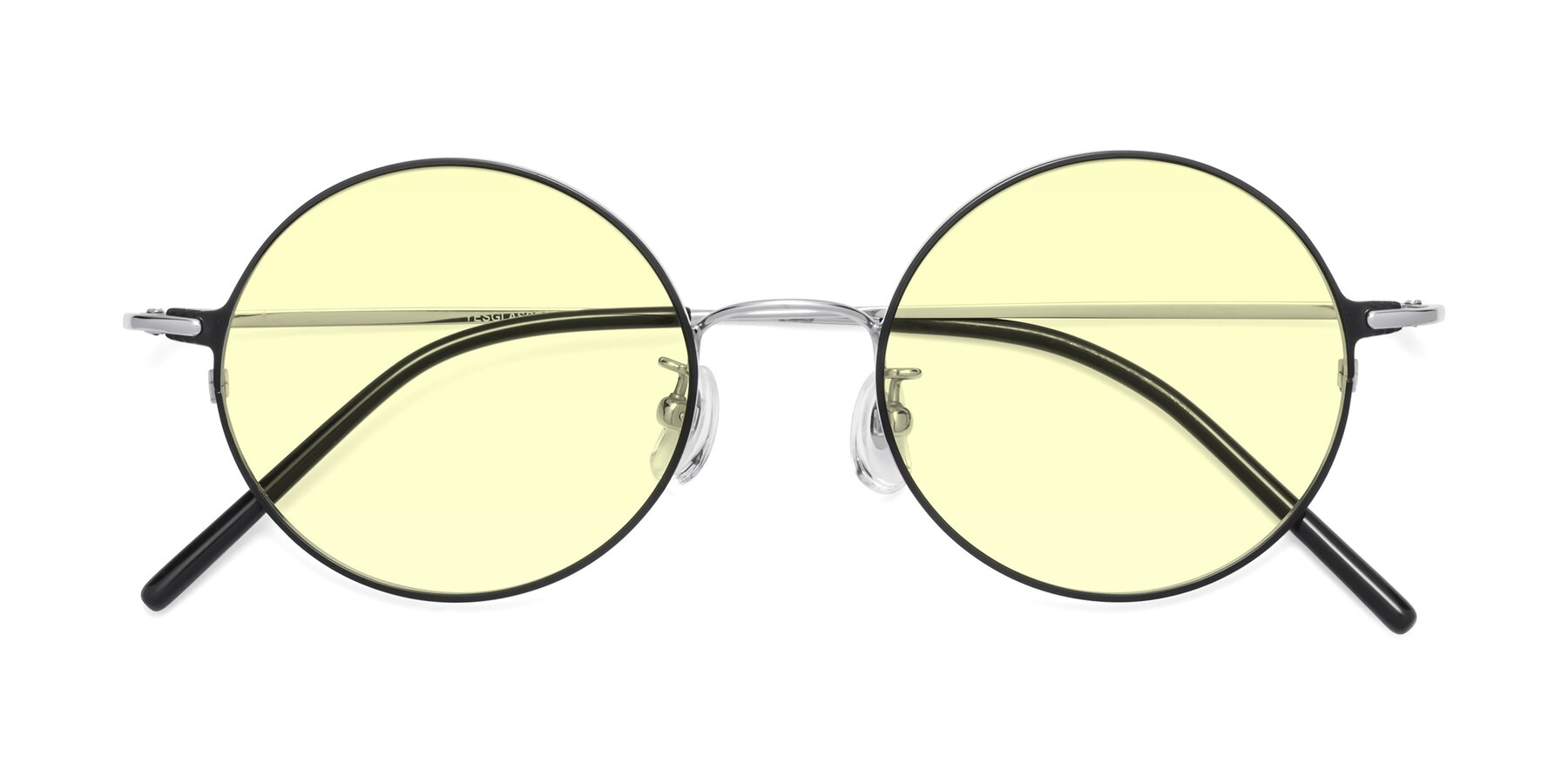 Folded Front of 18009 in Black-Silver with Light Yellow Tinted Lenses