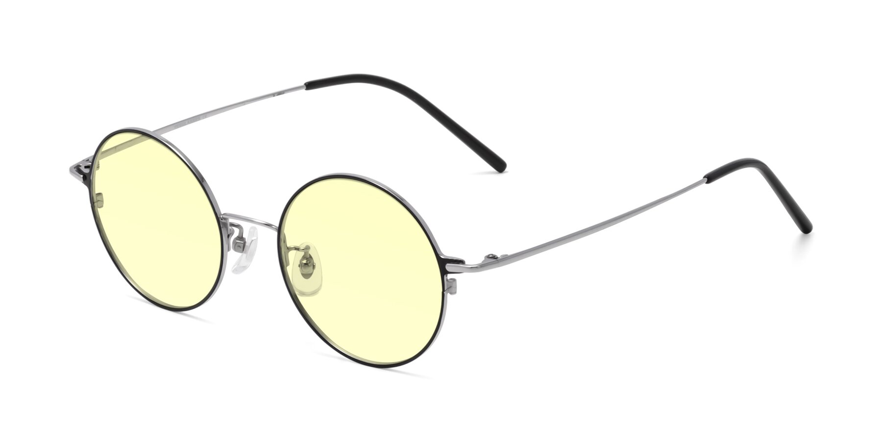 Angle of 18009 in Black-Silver with Light Yellow Tinted Lenses