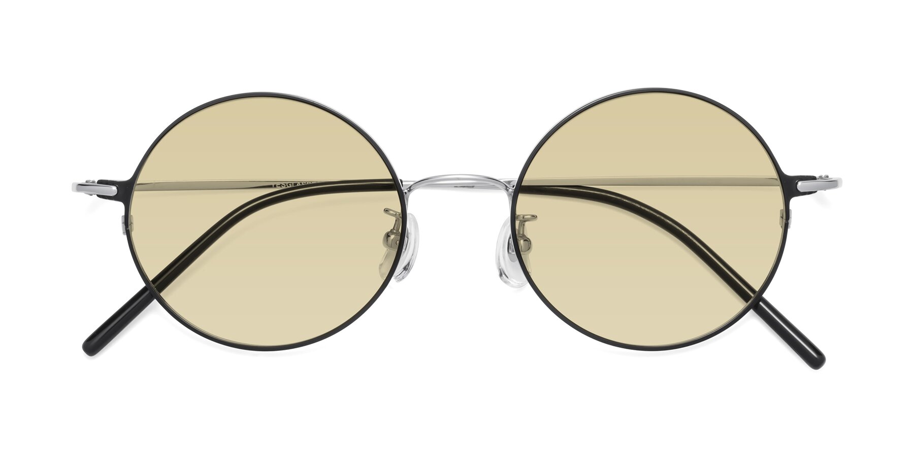 Folded Front of 18009 in Black-Silver with Light Champagne Tinted Lenses