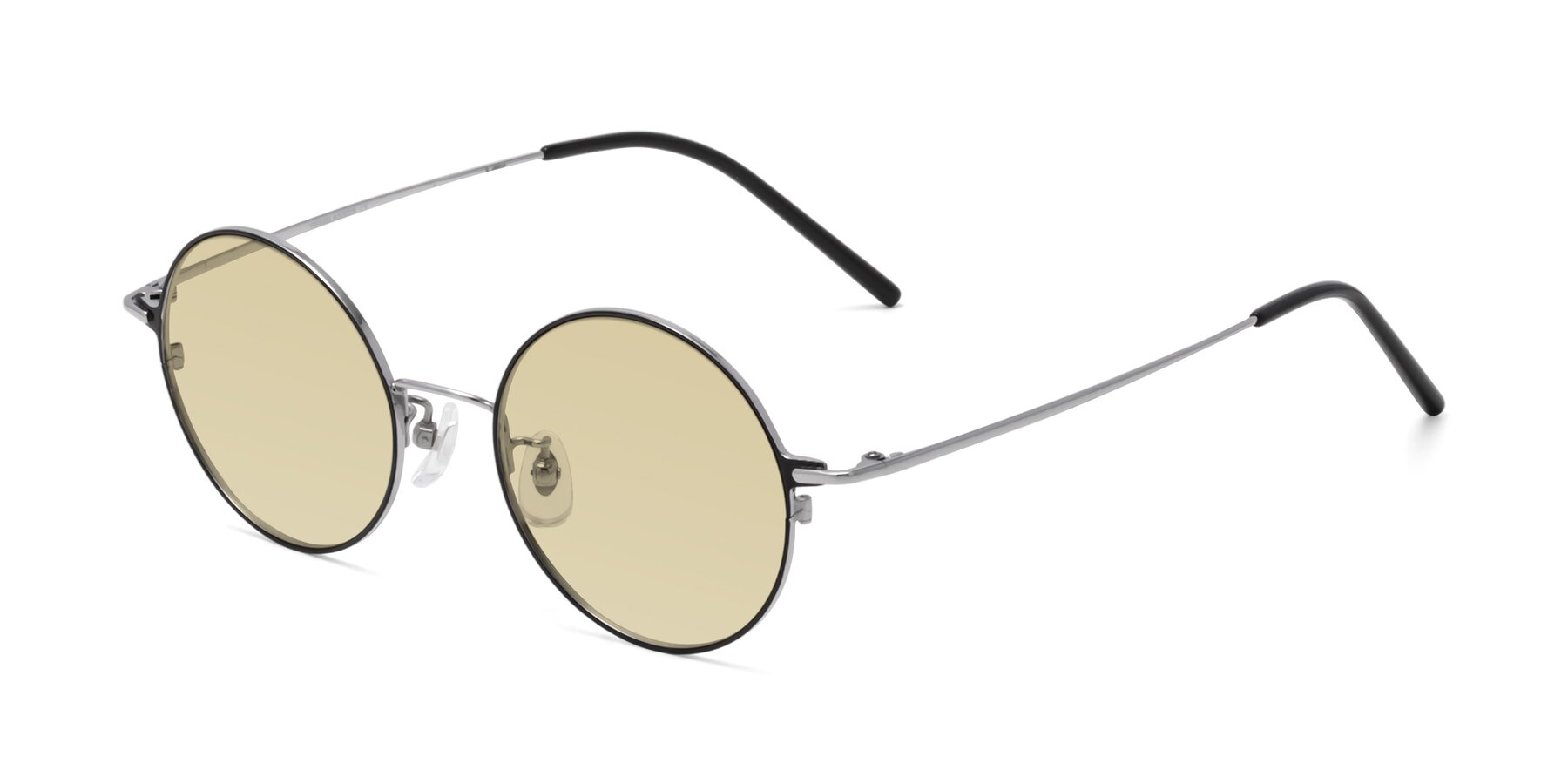 Angle of 18009 in Black-Silver with Light Champagne Tinted Lenses