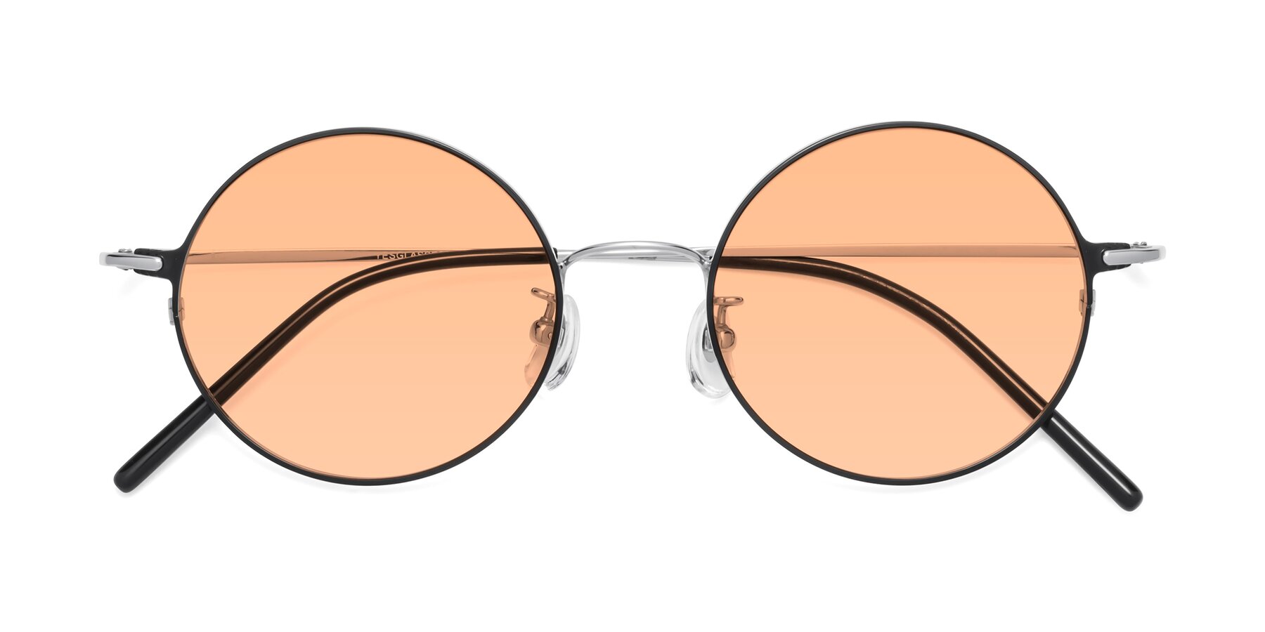 Folded Front of 18009 in Black-Silver with Light Orange Tinted Lenses