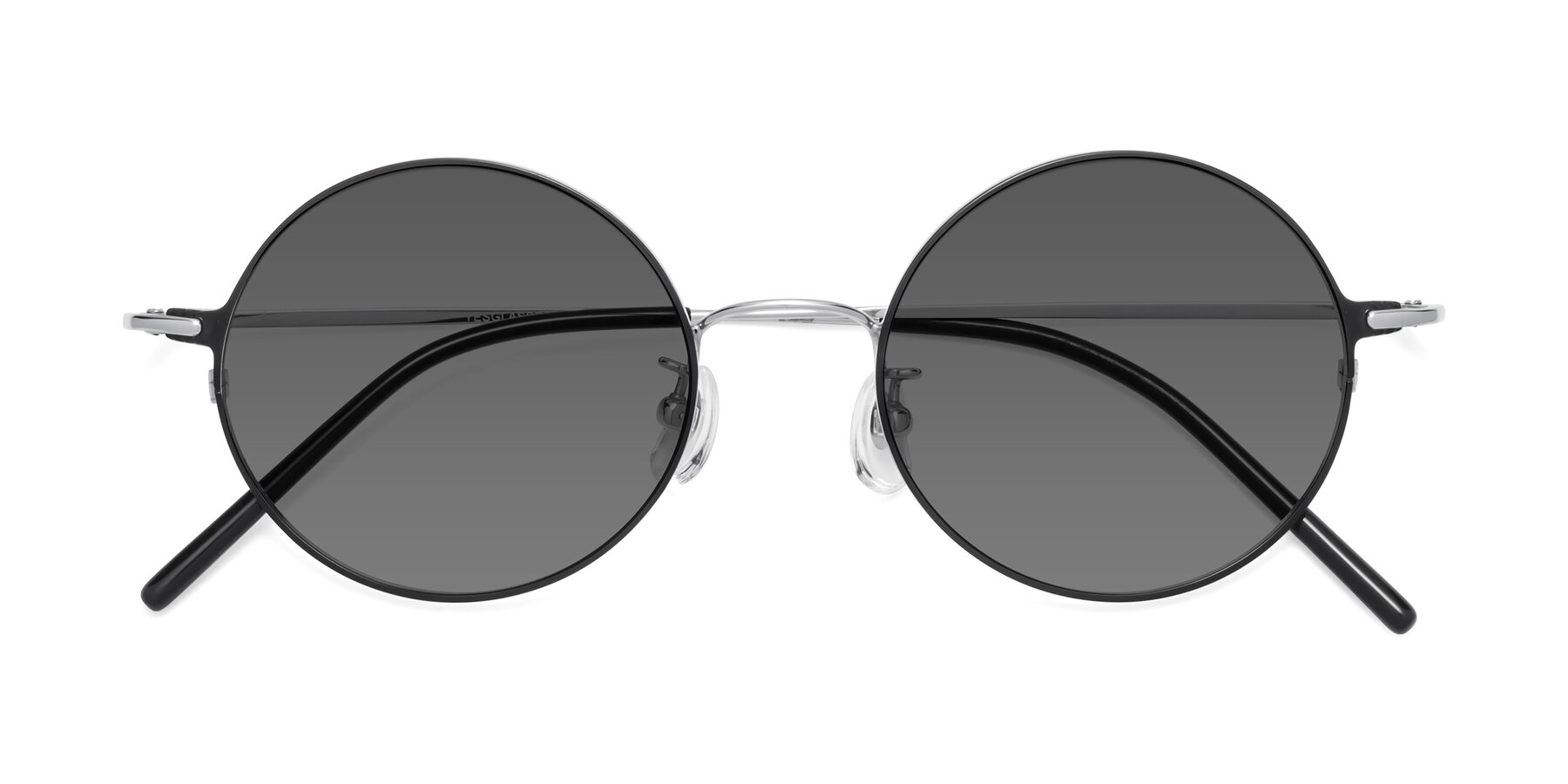 Folded Front of 18009 in Black-Silver with Medium Gray Tinted Lenses