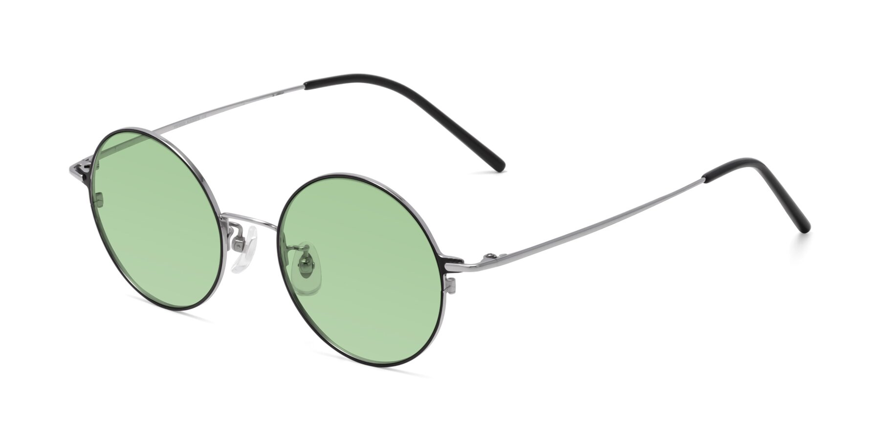 Angle of 18009 in Black-Silver with Medium Green Tinted Lenses