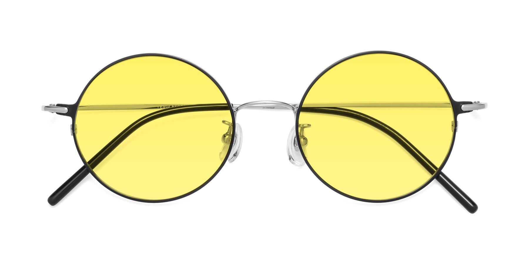 Folded Front of 18009 in Black-Silver with Medium Yellow Tinted Lenses