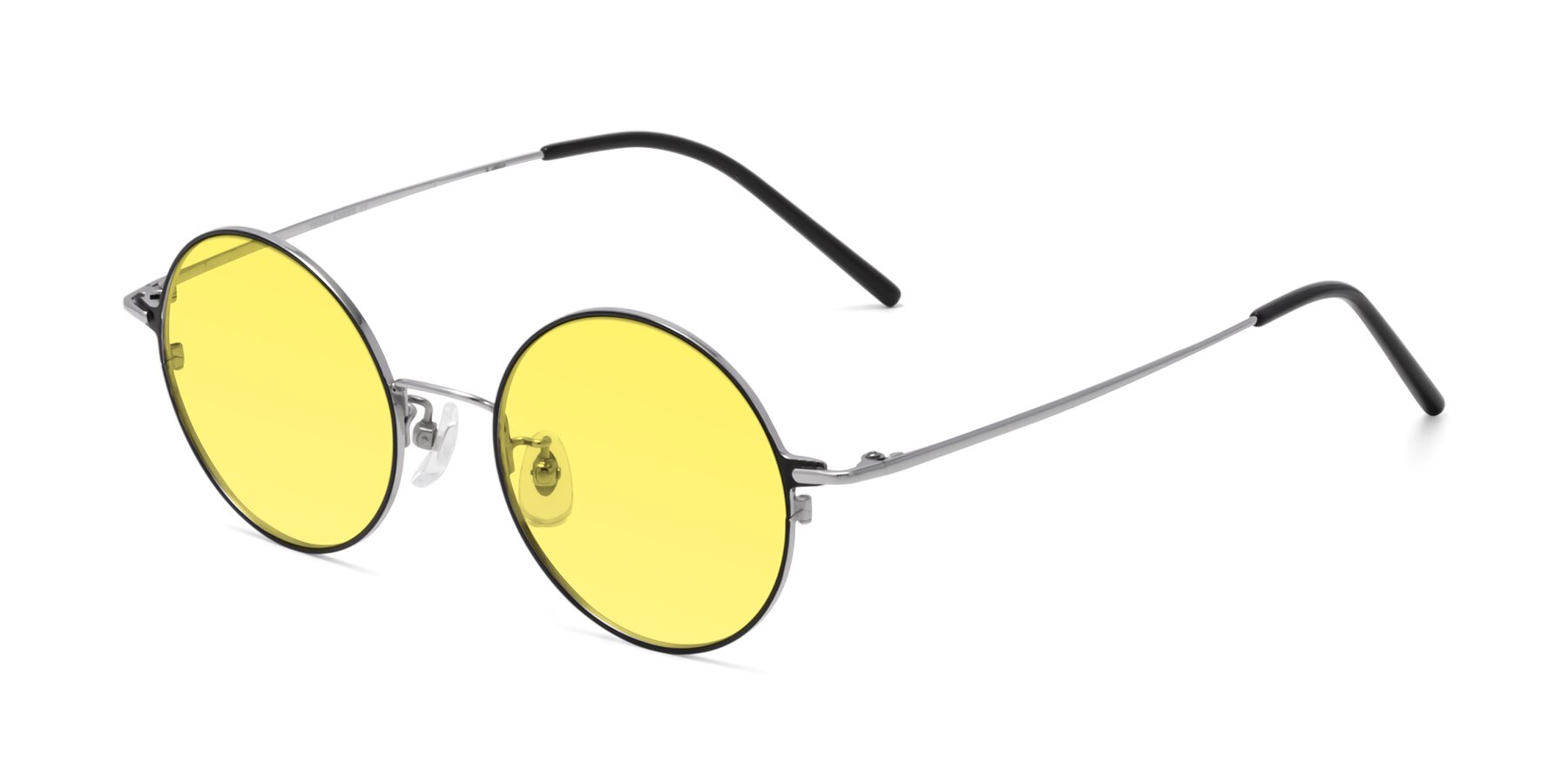 Angle of 18009 in Black-Silver with Medium Yellow Tinted Lenses