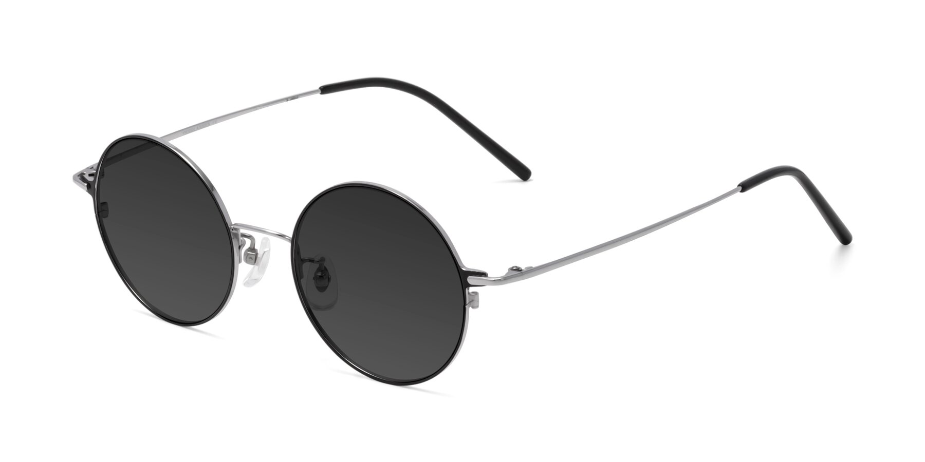 Angle of 18009 in Black-Silver with Gray Tinted Lenses