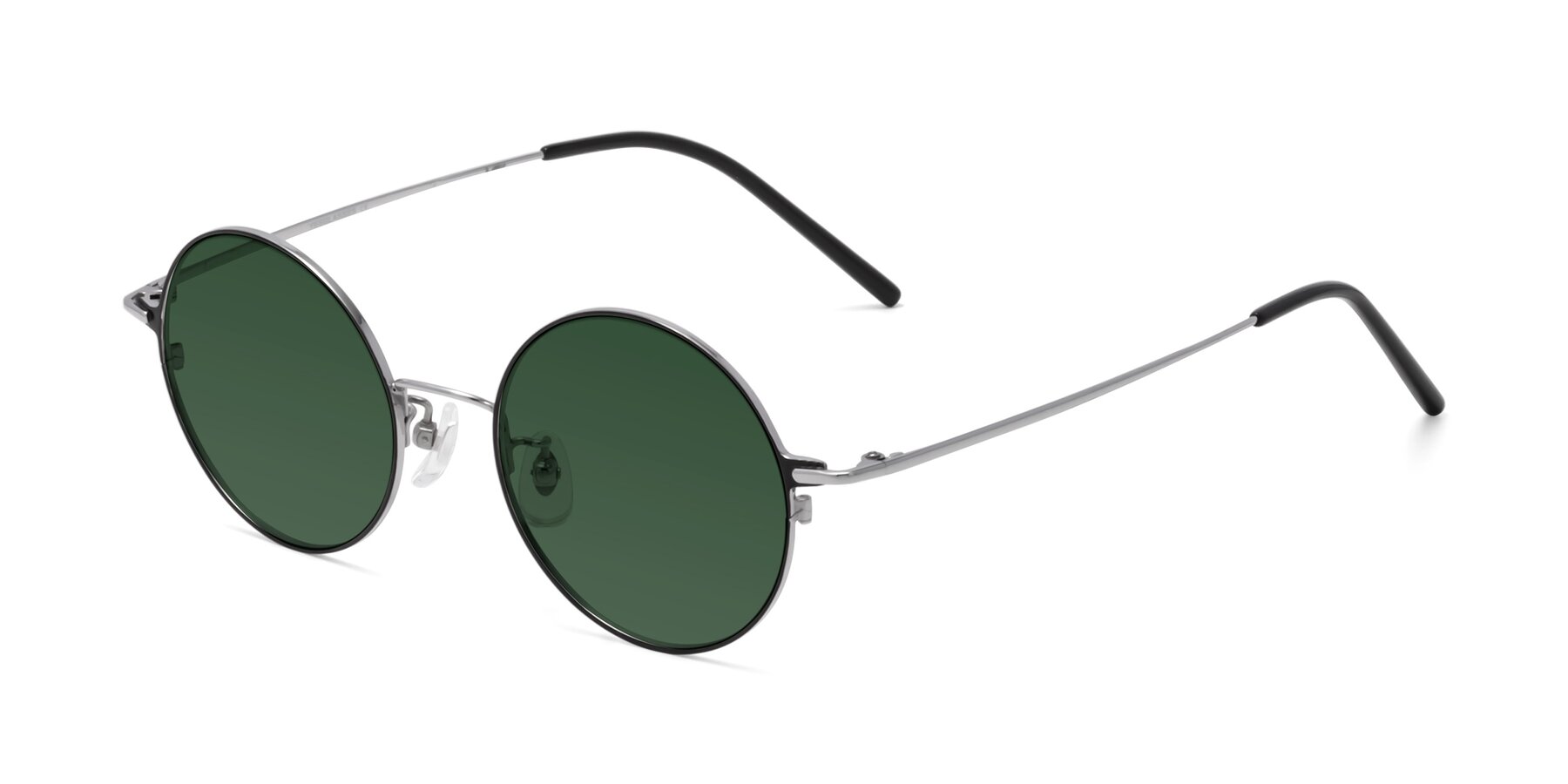 Angle of 18009 in Black-Silver with Green Tinted Lenses