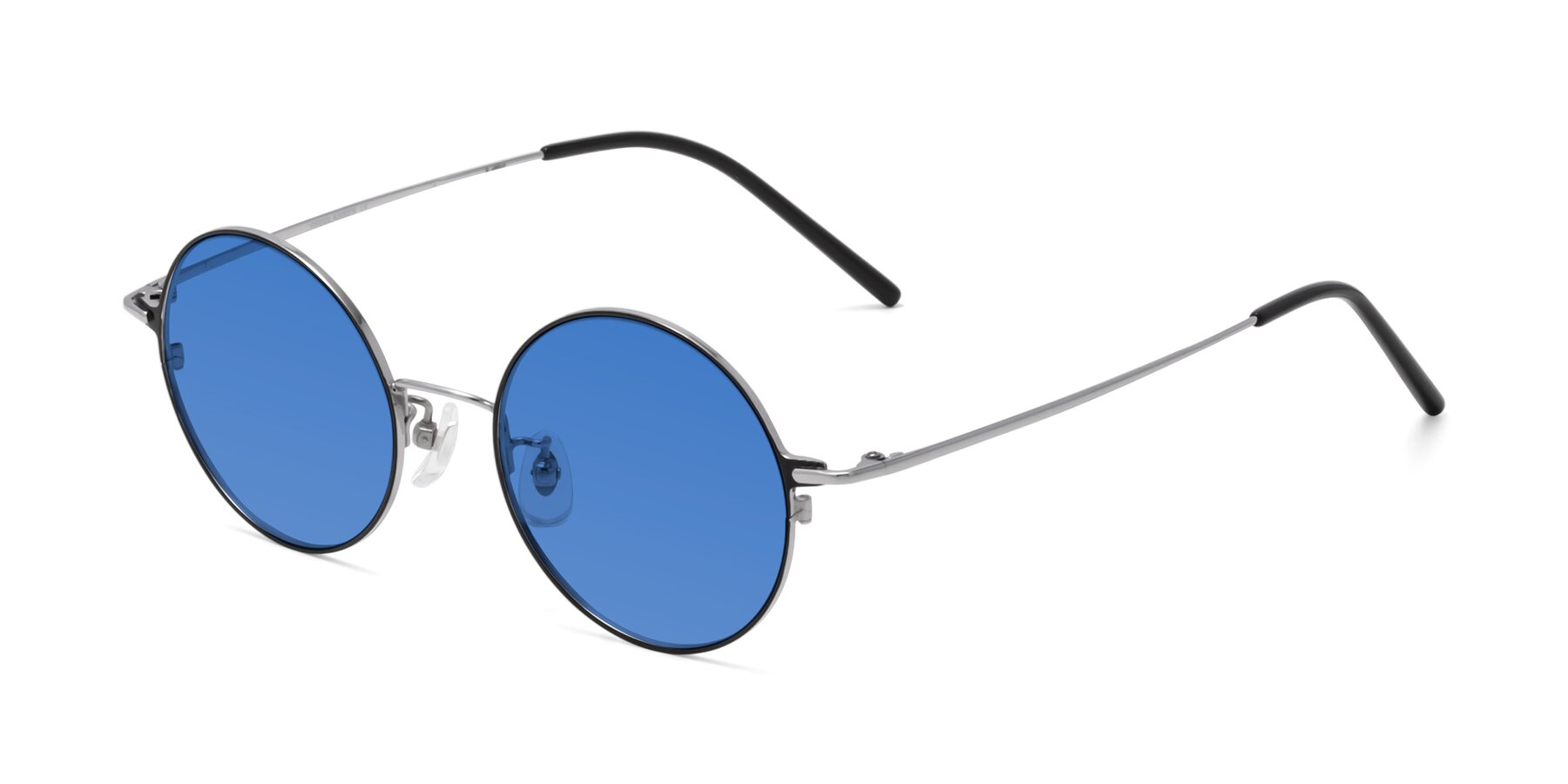Angle of 18009 in Black-Silver with Blue Tinted Lenses