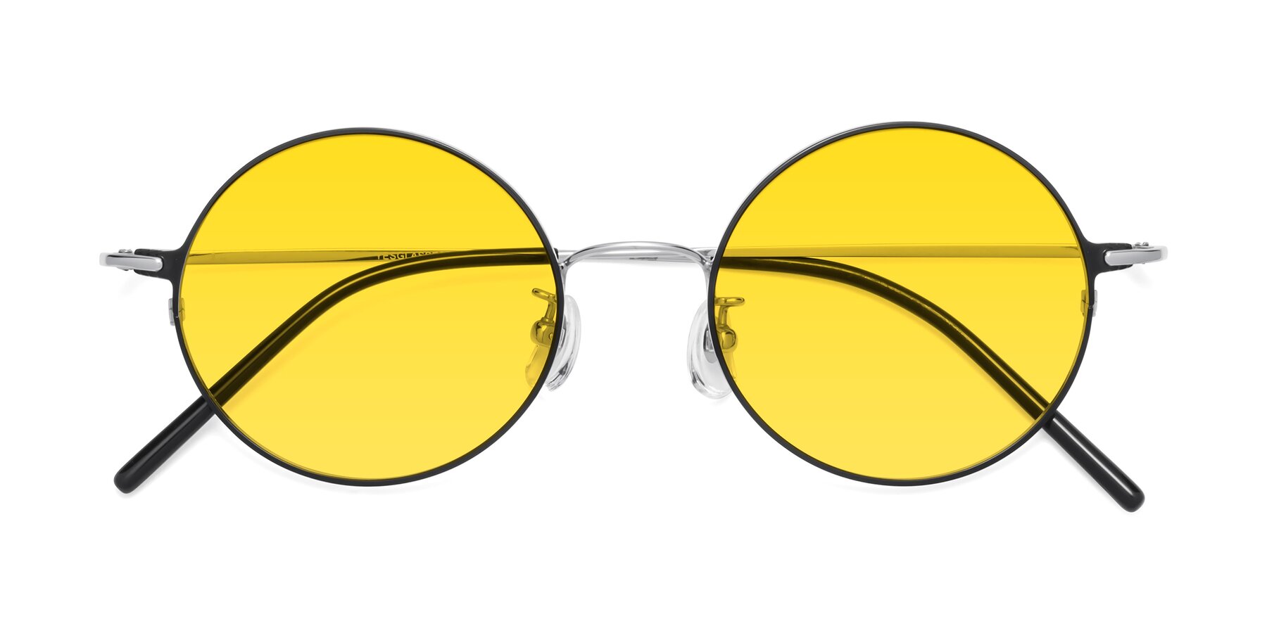 Folded Front of 18009 in Black-Silver with Yellow Tinted Lenses