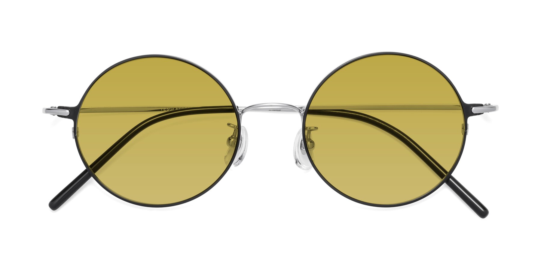 Folded Front of 18009 in Black-Silver with Champagne Tinted Lenses