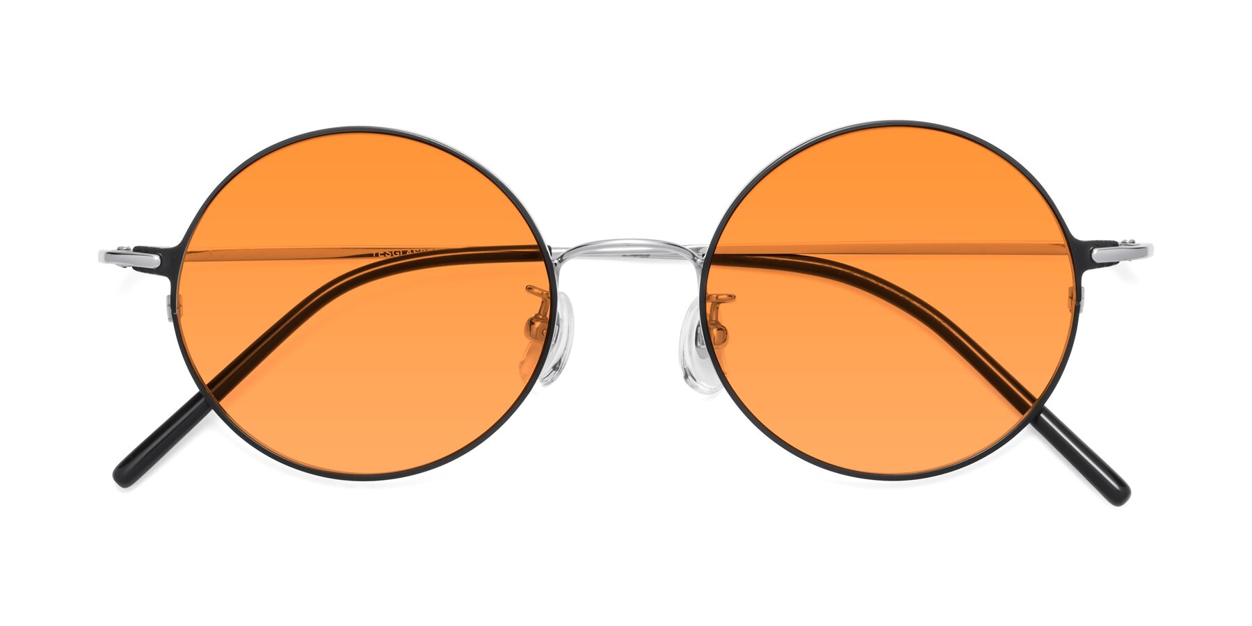 Folded Front of 18009 in Black-Silver with Orange Tinted Lenses
