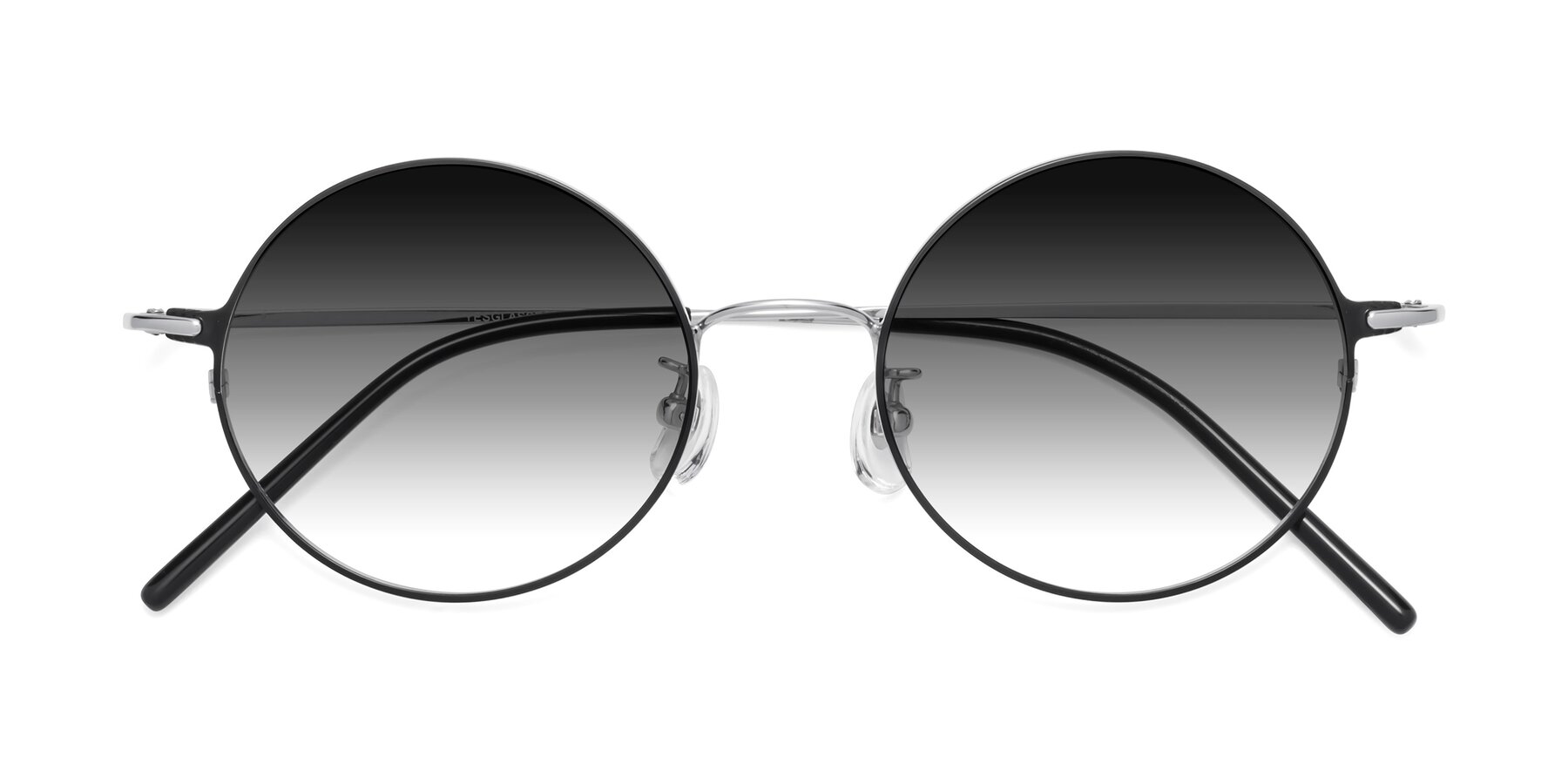 Folded Front of 18009 in Black-Silver with Gray Gradient Lenses