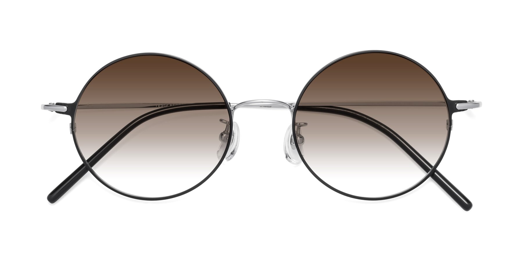 Folded Front of 18009 in Black-Silver with Brown Gradient Lenses