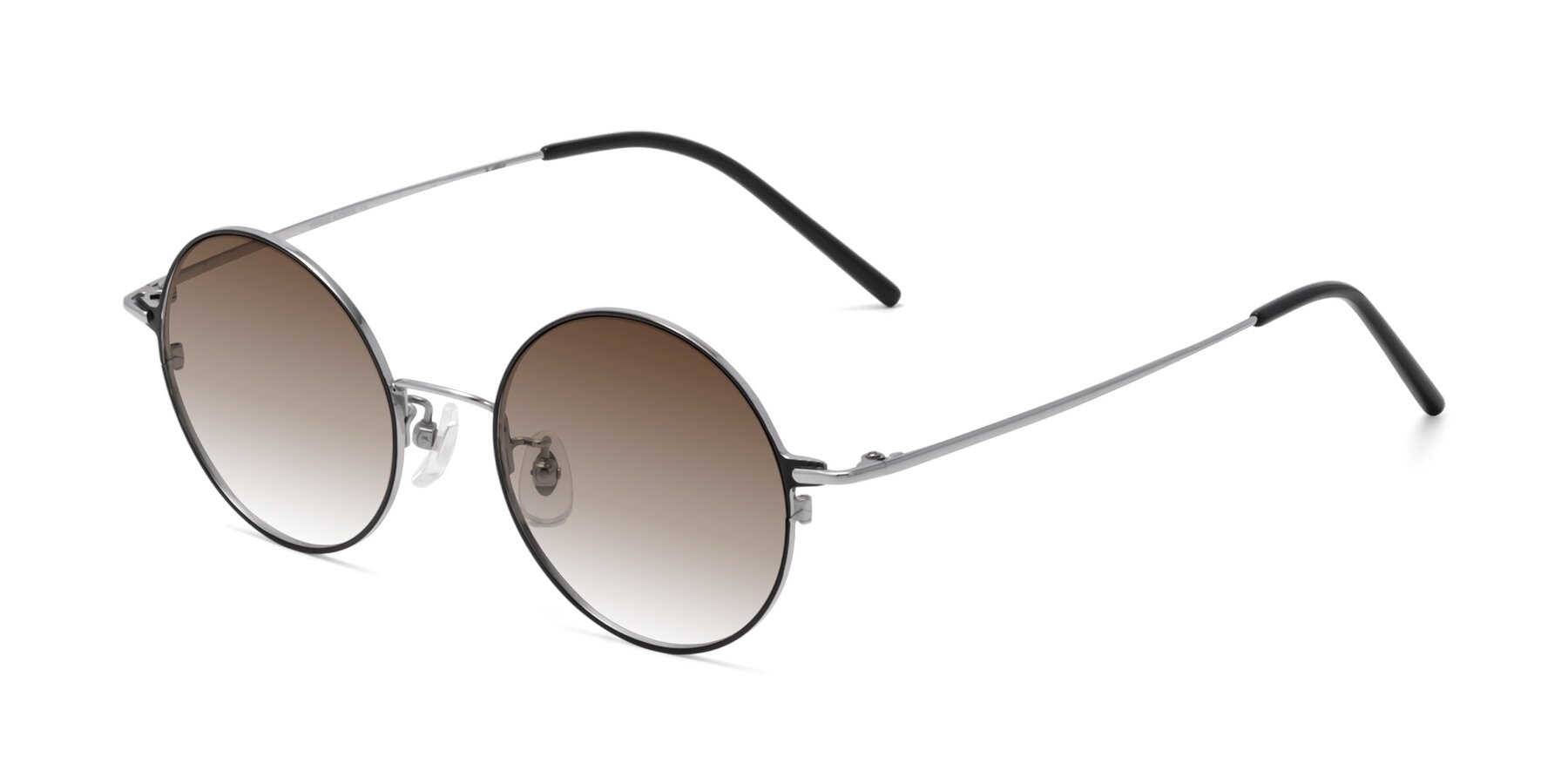 Angle of 18009 in Black-Silver with Brown Gradient Lenses