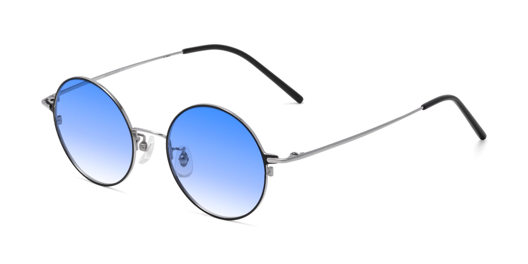 Angle of 18009 in Black-Silver with Blue Gradient Lenses