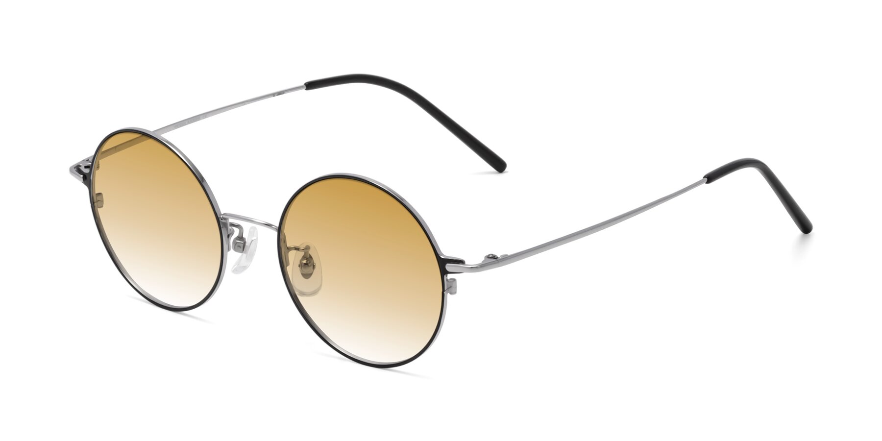 Angle of 18009 in Black-Silver with Champagne Gradient Lenses