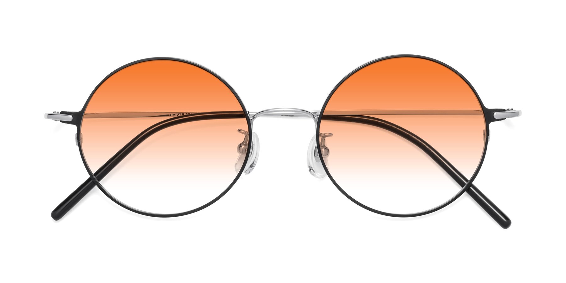 Folded Front of 18009 in Black-Silver with Orange Gradient Lenses