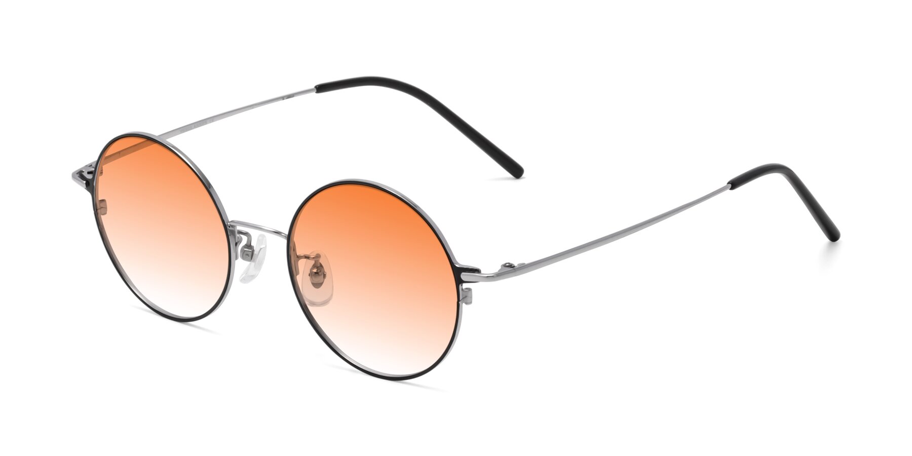 Angle of 18009 in Black-Silver with Orange Gradient Lenses
