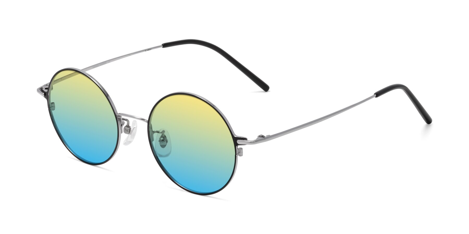 Angle of 18009 in Black-Silver with Yellow / Blue Gradient Lenses