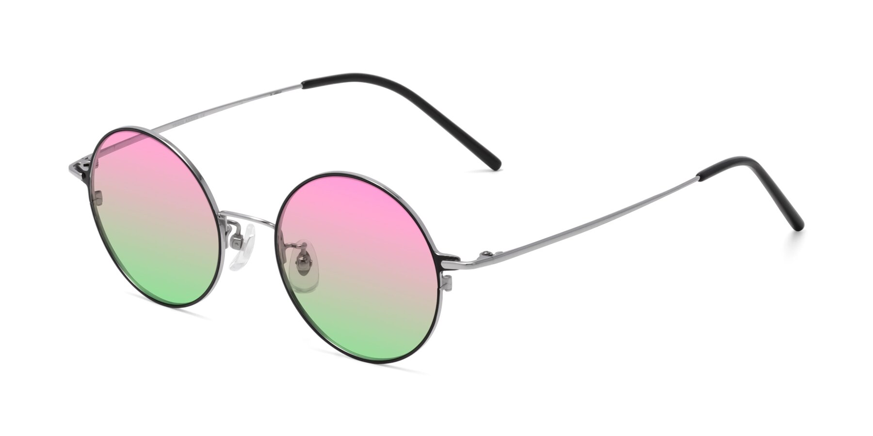 Angle of 18009 in Black-Silver with Pink / Green Gradient Lenses