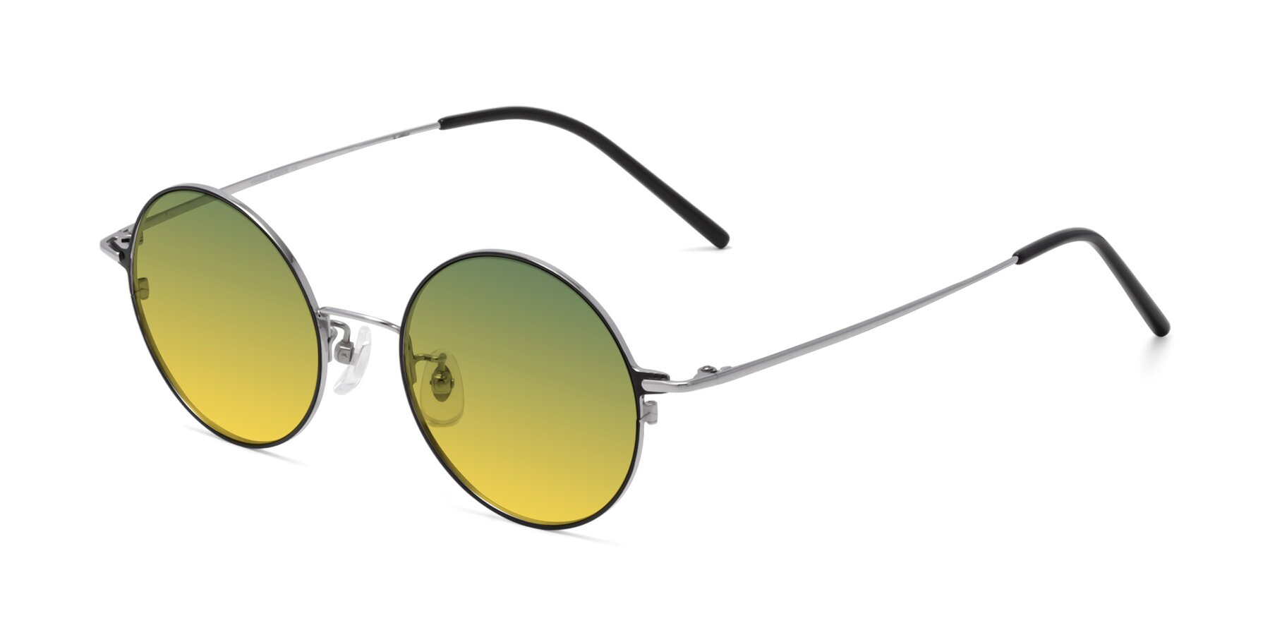 Angle of 18009 in Black-Silver with Green / Yellow Gradient Lenses