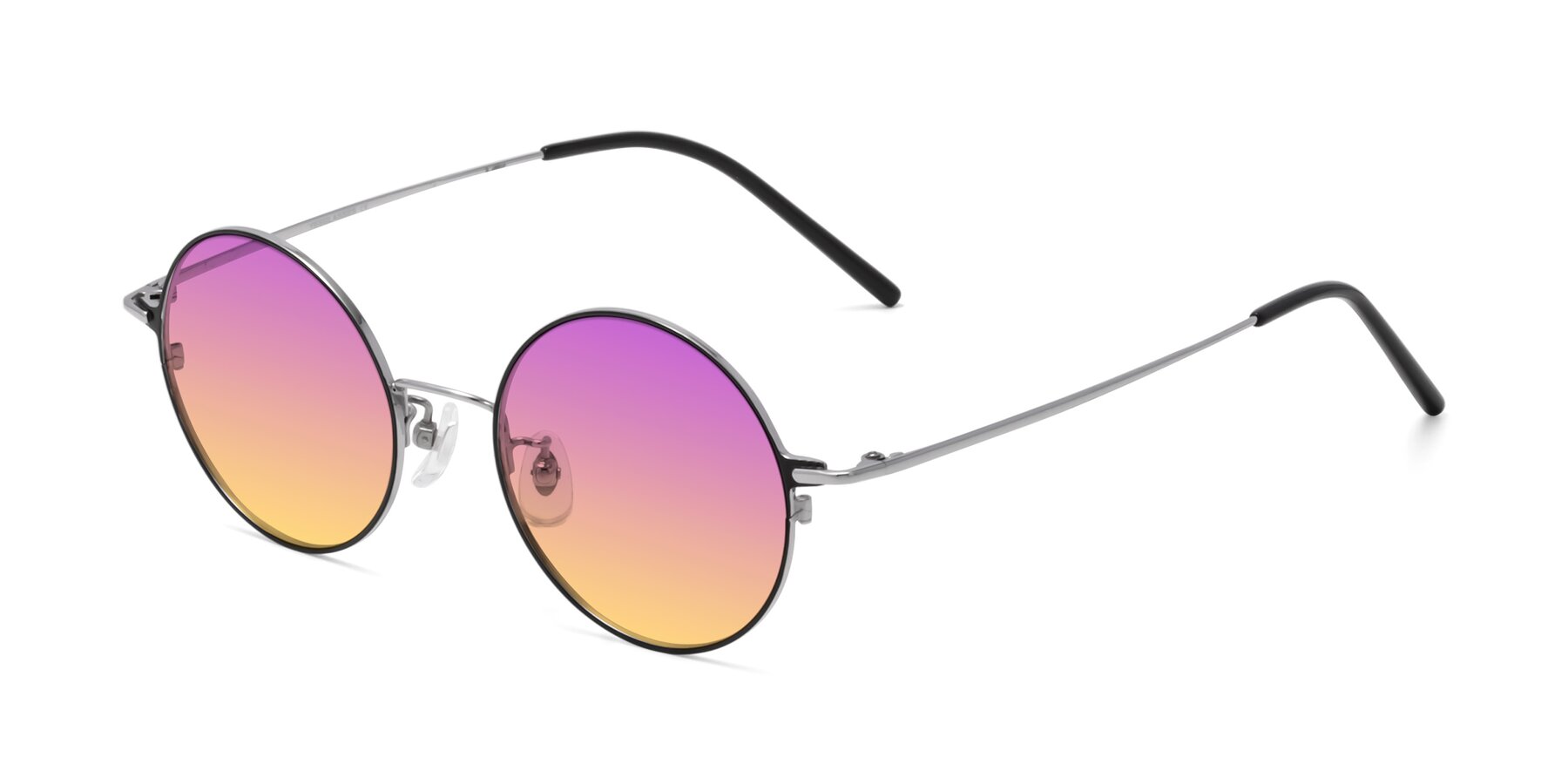 Angle of 18009 in Black-Silver with Purple / Yellow Gradient Lenses