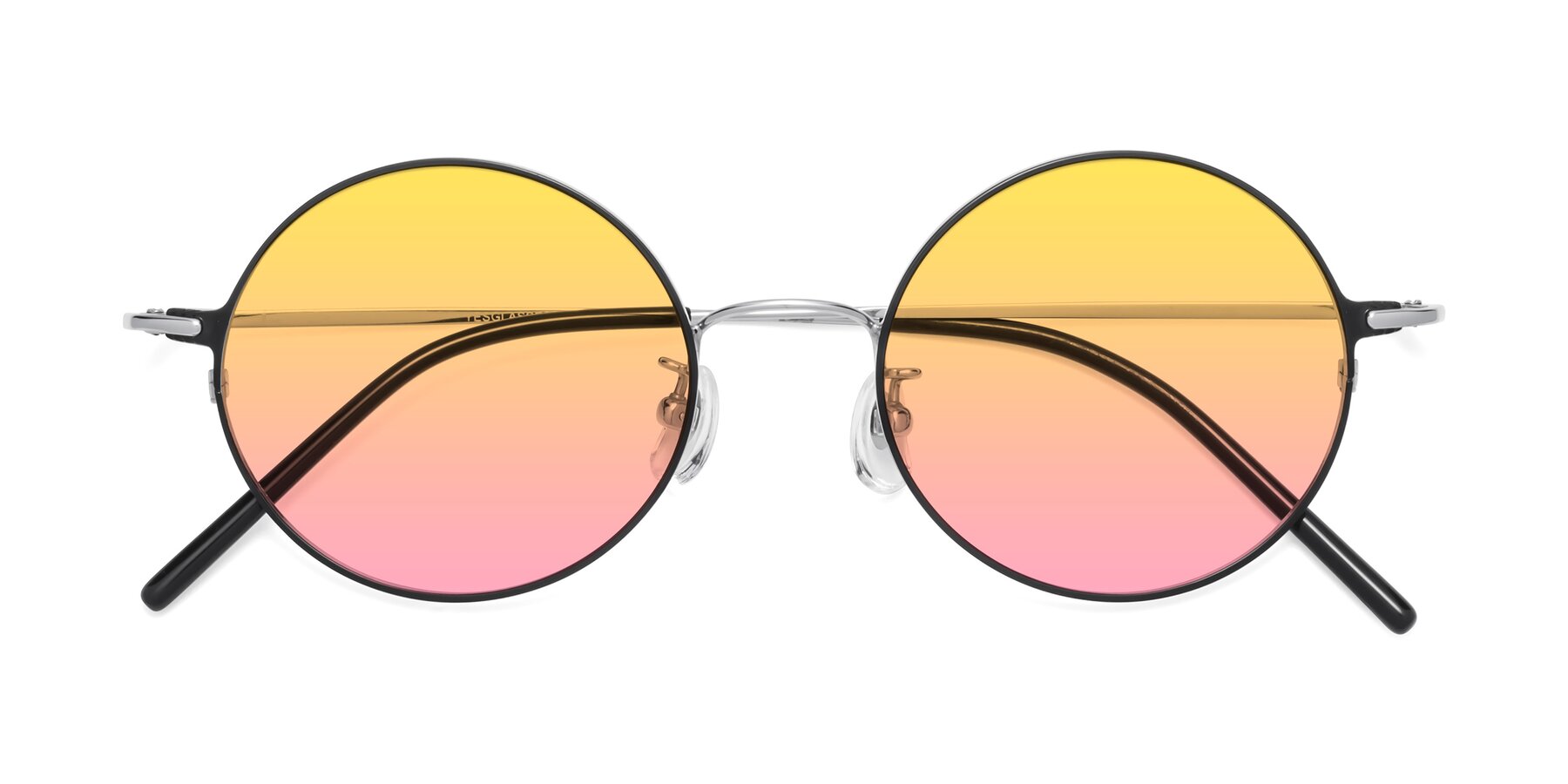 Folded Front of 18009 in Black-Silver with Yellow / Pink Gradient Lenses