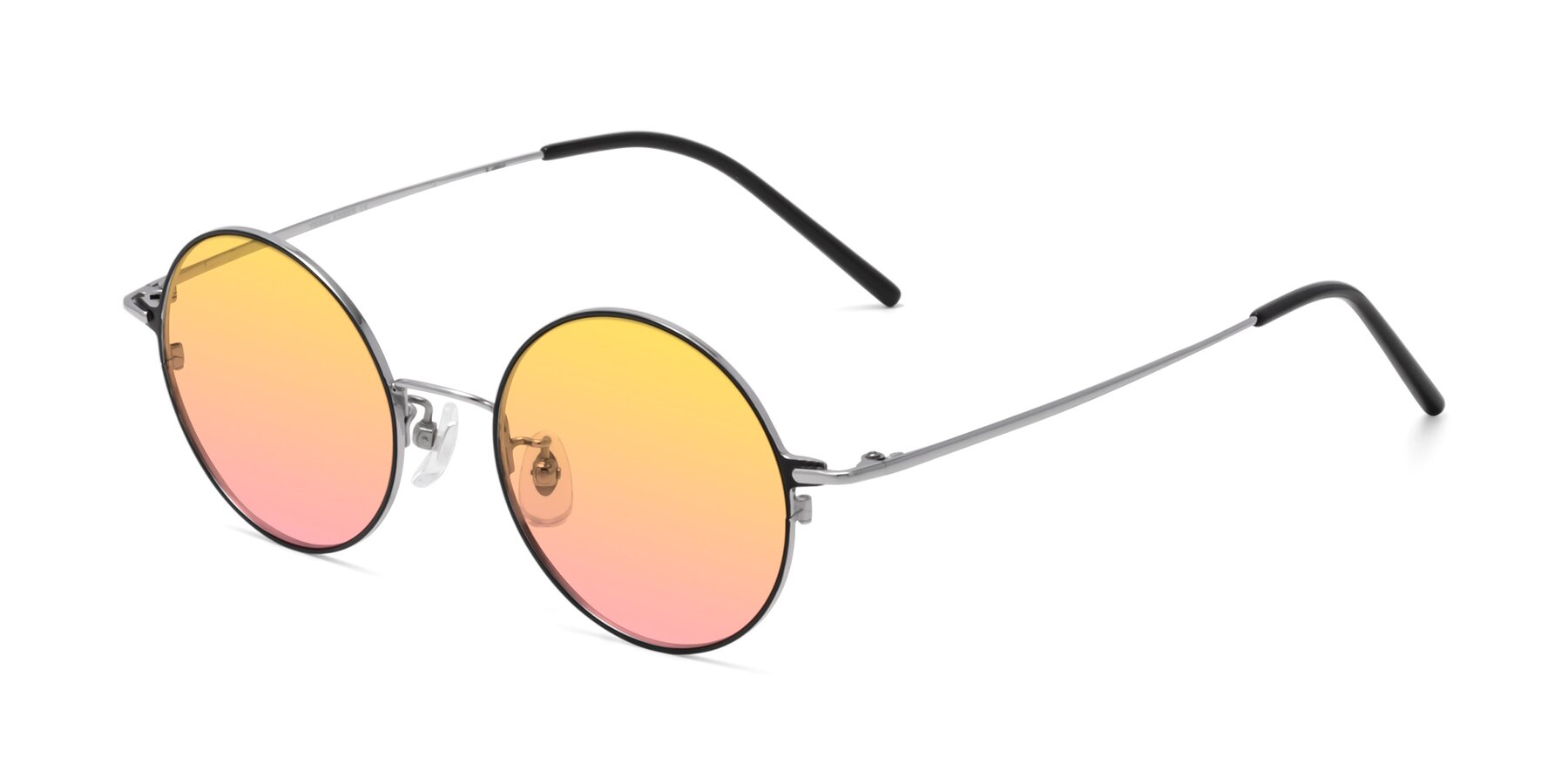 Angle of 18009 in Black-Silver with Yellow / Pink Gradient Lenses