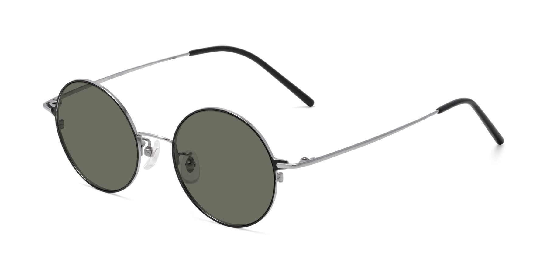 Angle of 18009 in Black-Silver with Gray Polarized Lenses