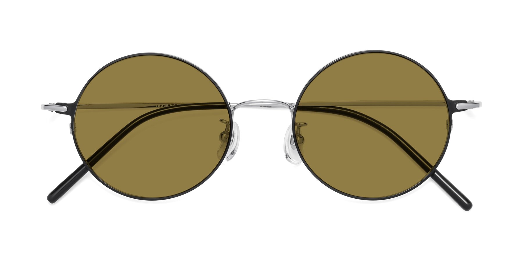 Folded Front of 18009 in Black-Silver with Brown Polarized Lenses