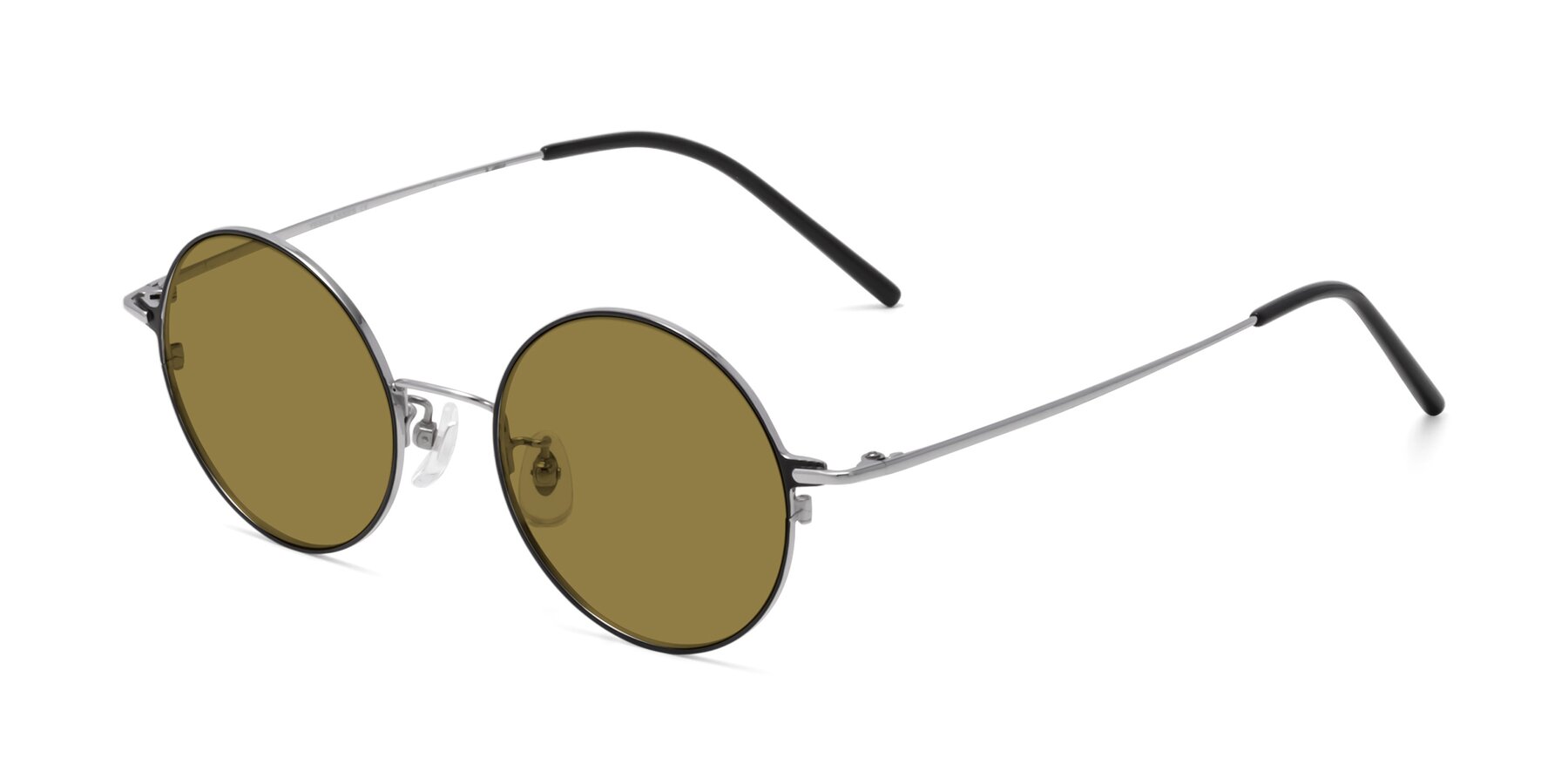 Angle of 18009 in Black-Silver with Brown Polarized Lenses
