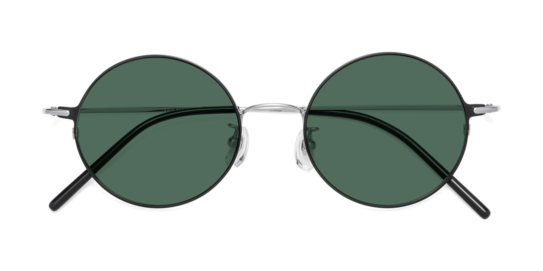 Folded Front of 18009 in Black-Silver with Green Polarized Lenses