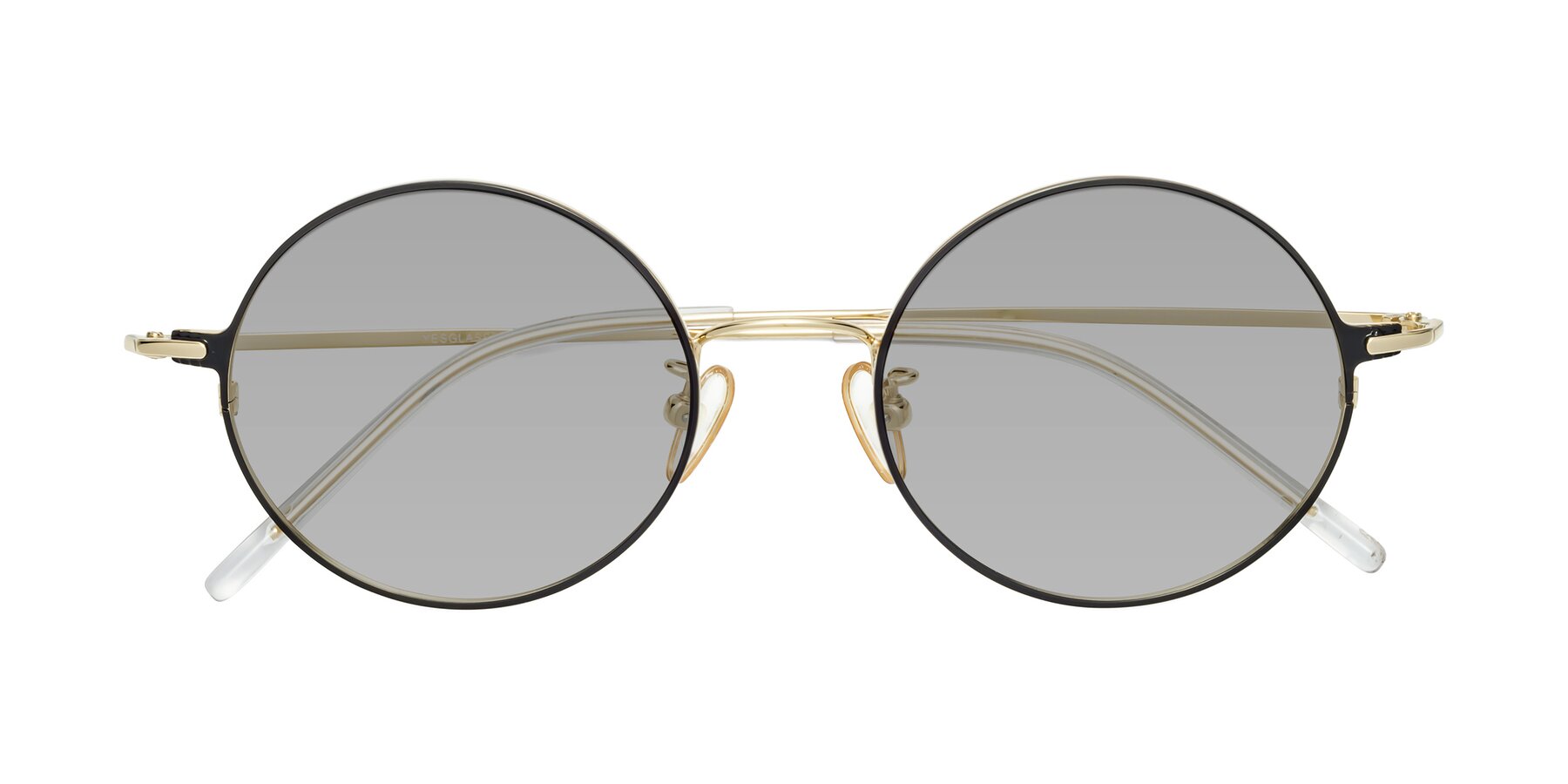 Folded Front of 18009 in Black-Gold with Light Gray Tinted Lenses