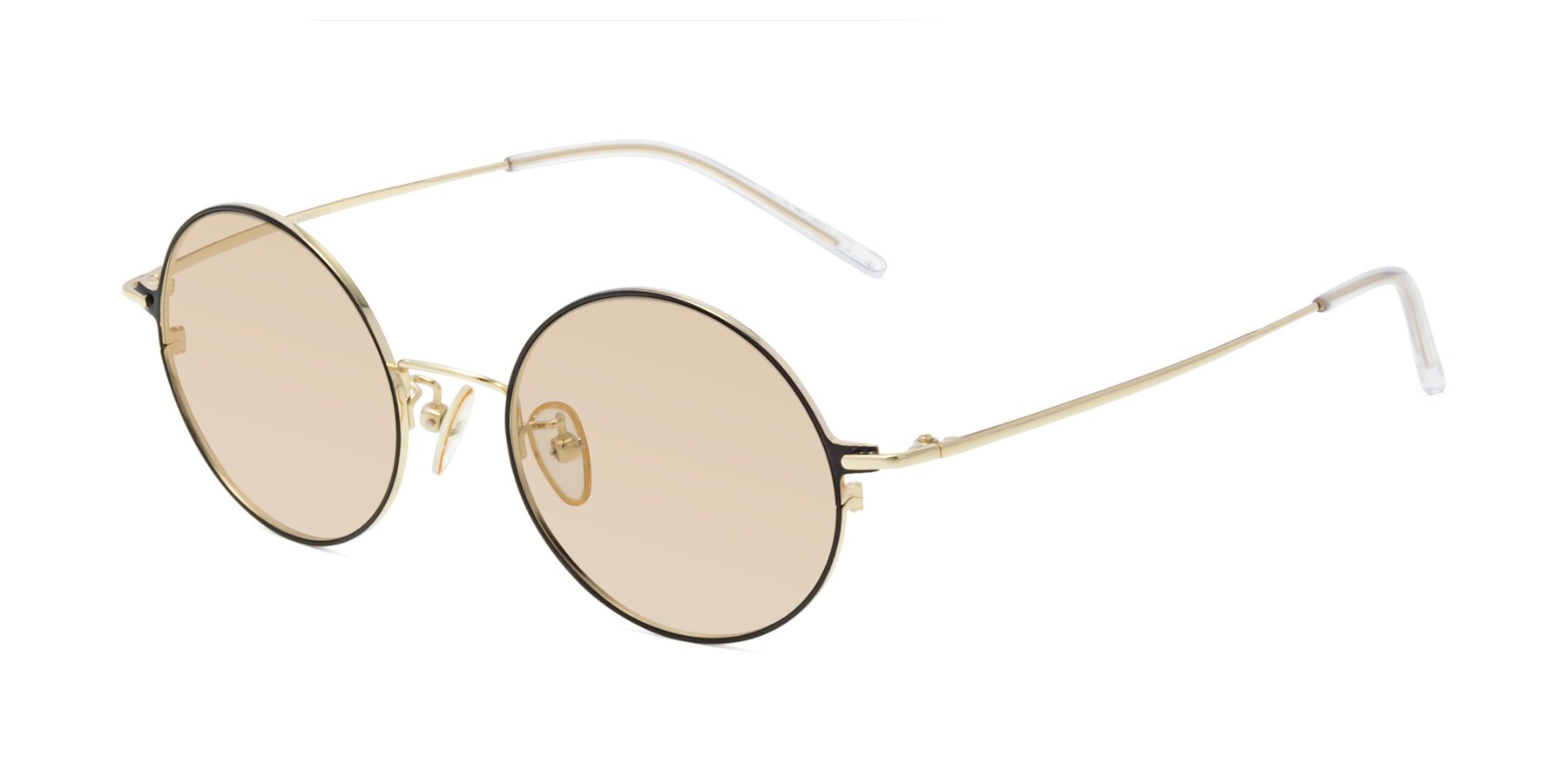 Angle of 18009 in Black-Gold with Light Brown Tinted Lenses