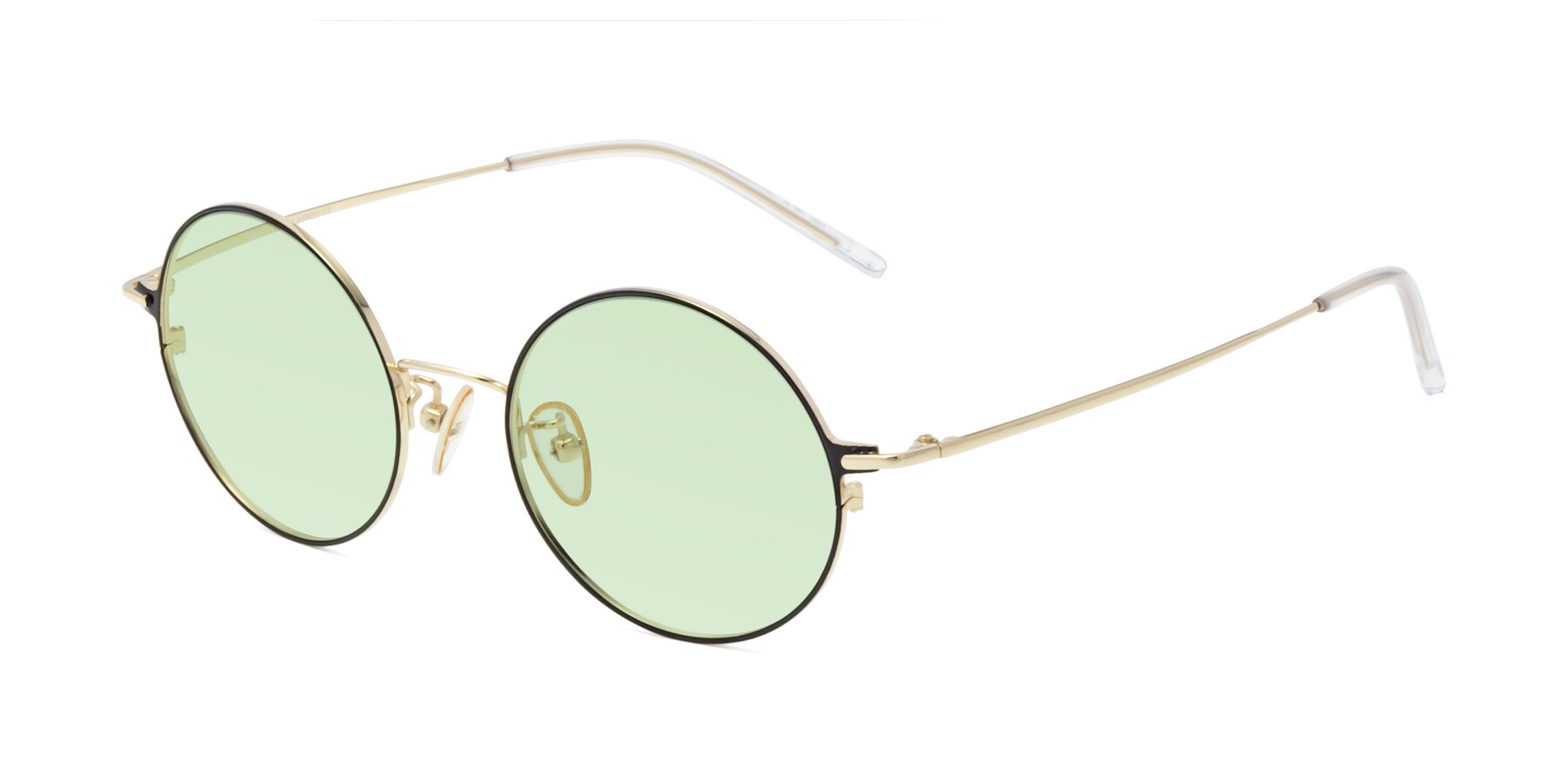 Angle of 18009 in Black-Gold with Light Green Tinted Lenses