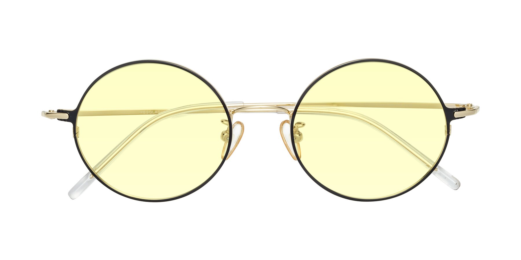 Folded Front of 18009 in Black-Gold with Light Yellow Tinted Lenses