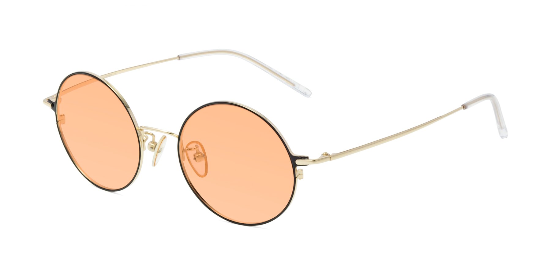 Angle of 18009 in Black-Gold with Light Orange Tinted Lenses