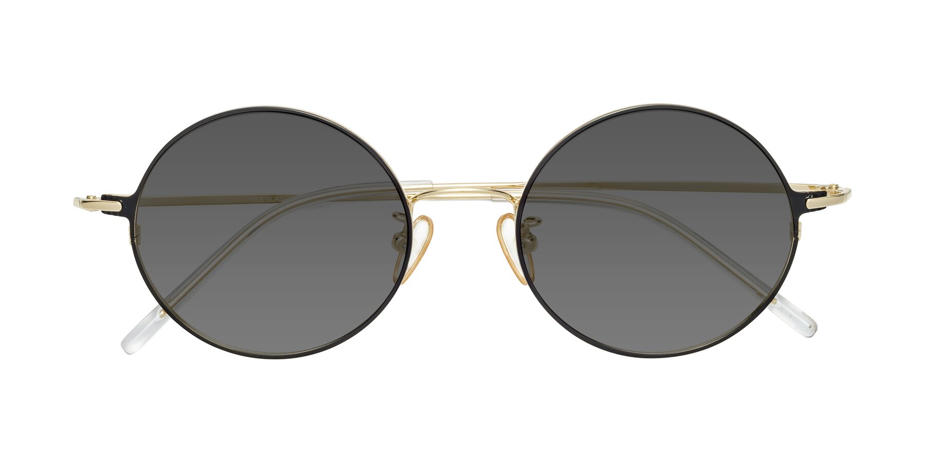 Folded Front of 18009 in Black-Gold with Medium Gray Tinted Lenses