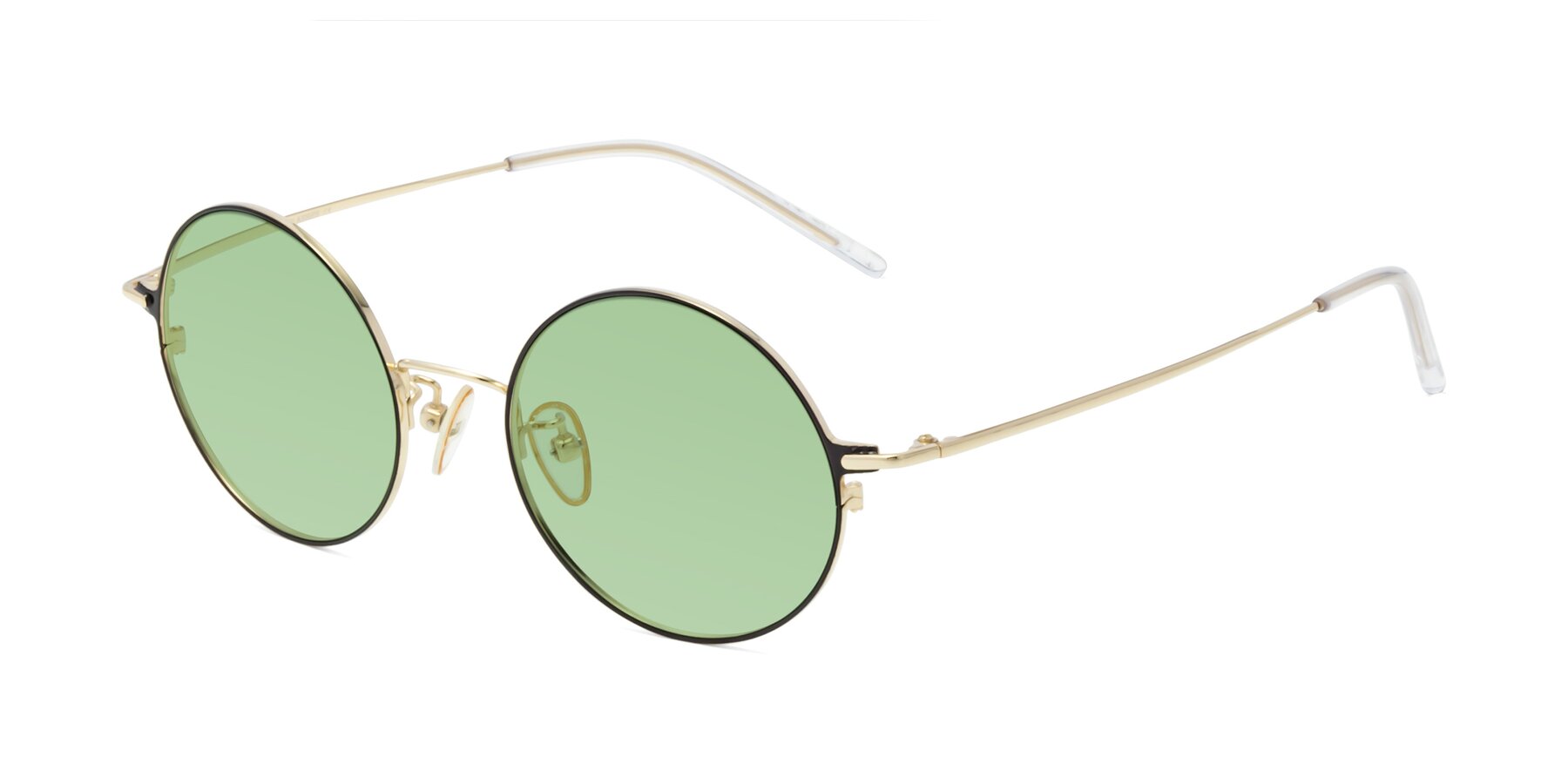 Angle of 18009 in Black-Gold with Medium Green Tinted Lenses