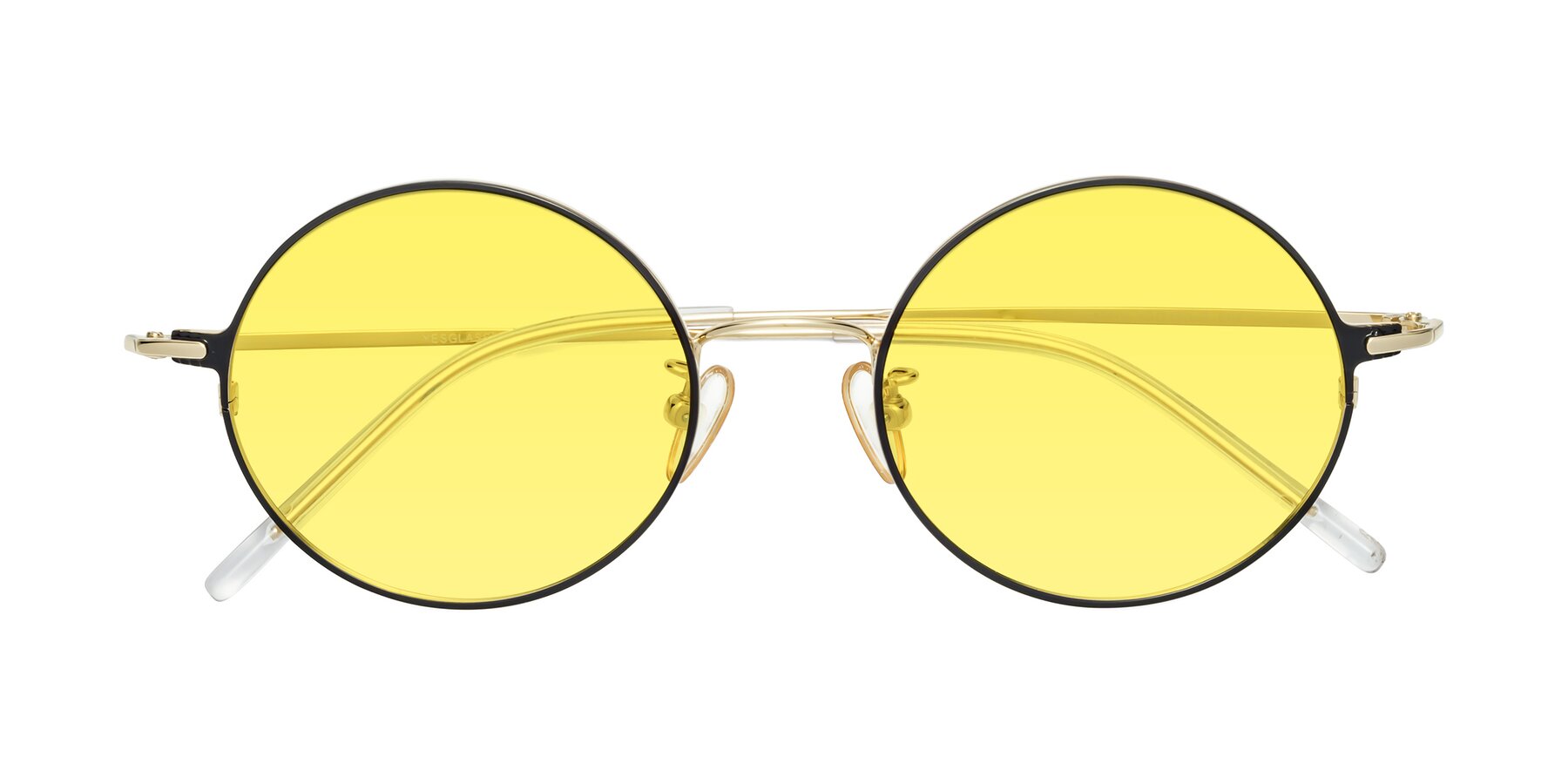 Folded Front of 18009 in Black-Gold with Medium Yellow Tinted Lenses