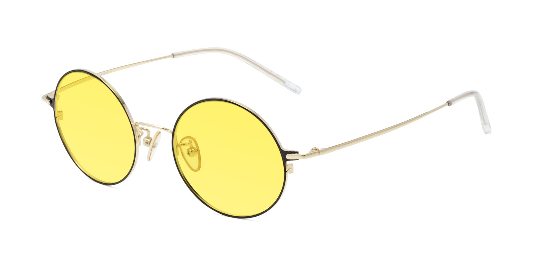 Angle of 18009 in Black-Gold with Medium Yellow Tinted Lenses