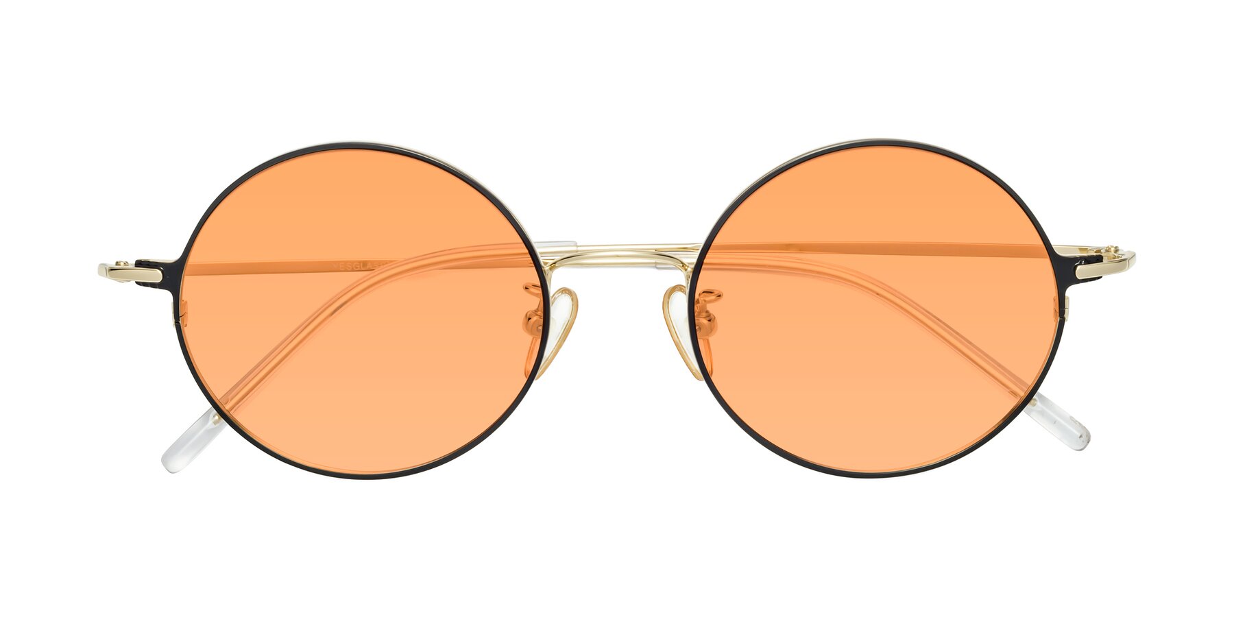 Folded Front of 18009 in Black-Gold with Medium Orange Tinted Lenses
