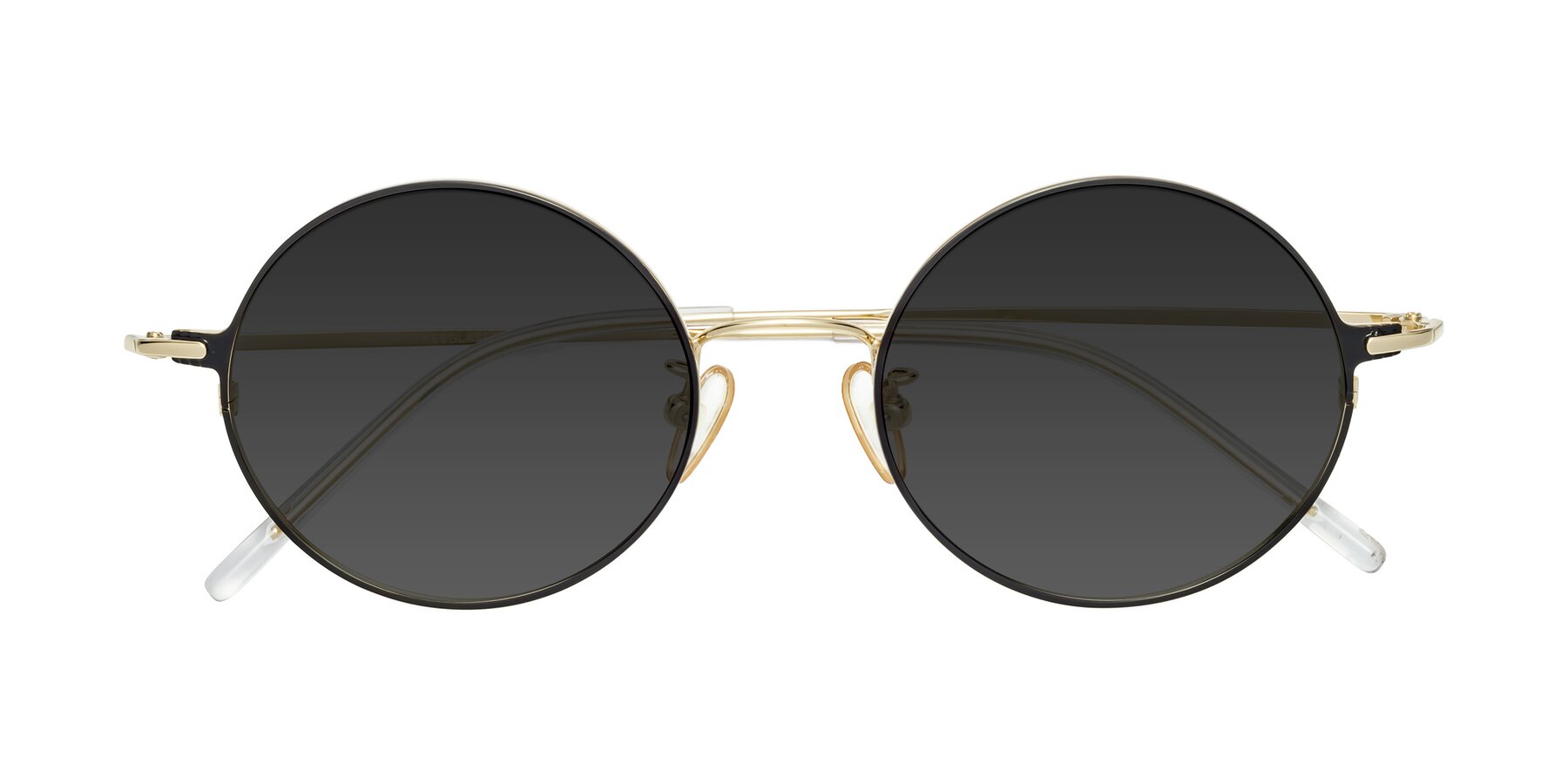 Folded Front of 18009 in Black-Gold with Gray Tinted Lenses