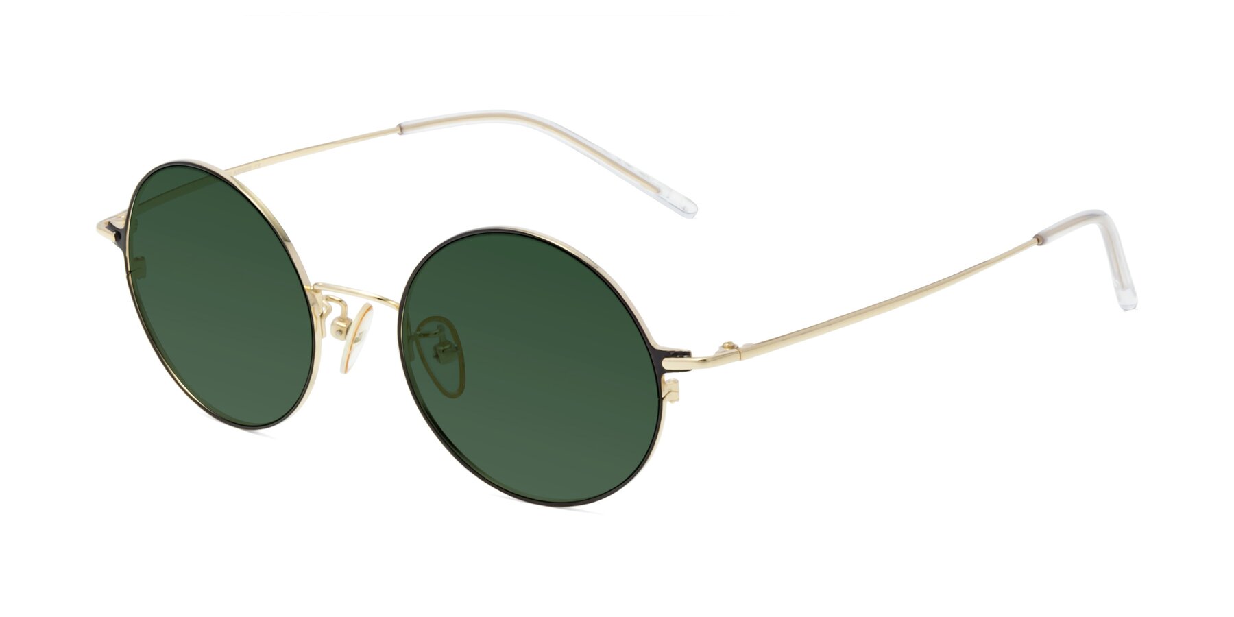 Angle of 18009 in Black-Gold with Green Tinted Lenses