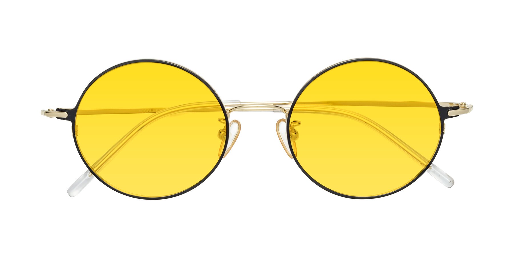 Folded Front of 18009 in Black-Gold with Yellow Tinted Lenses